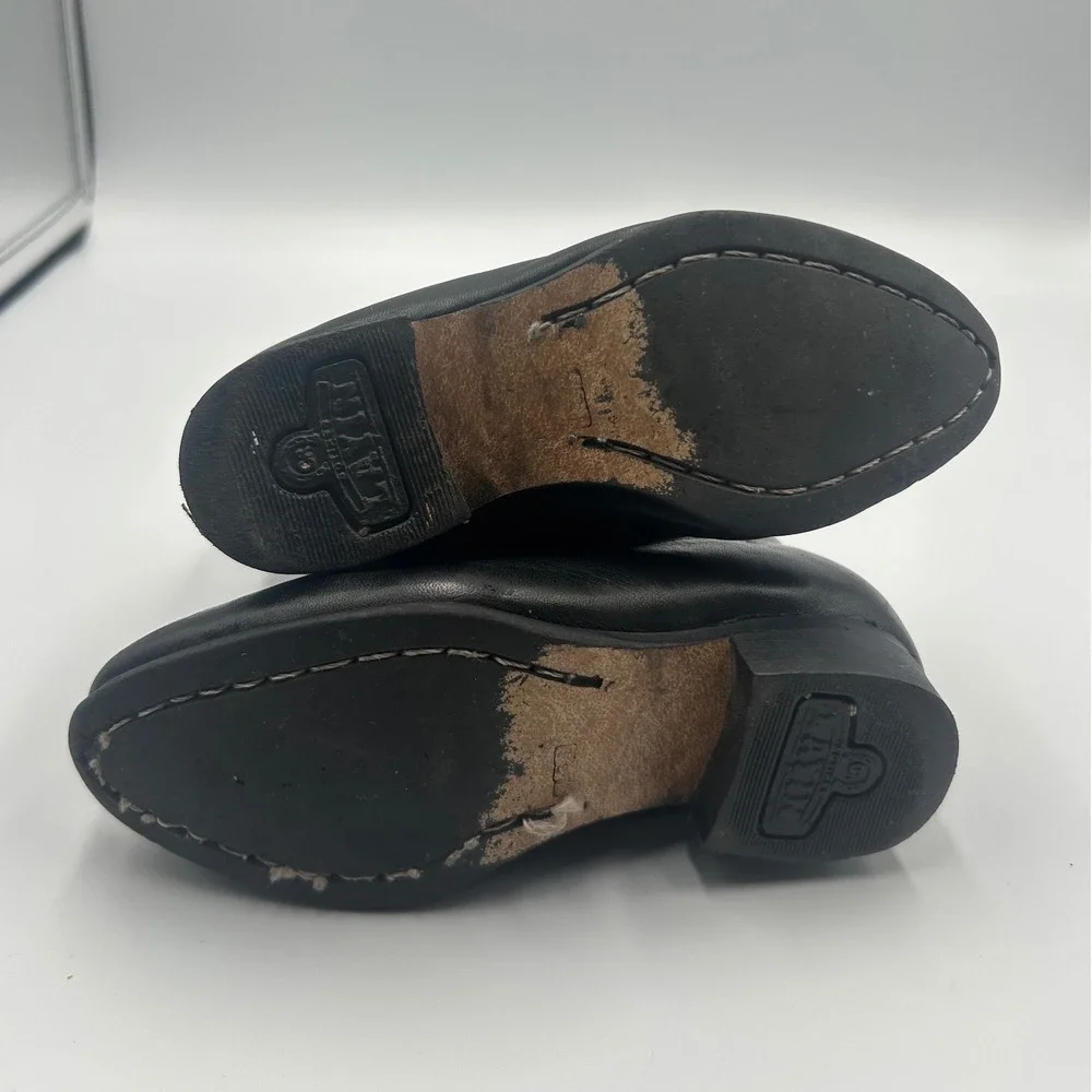 Botines Laryin Kids Black Leather Western Chelsea Pull On Boots Size 12.5